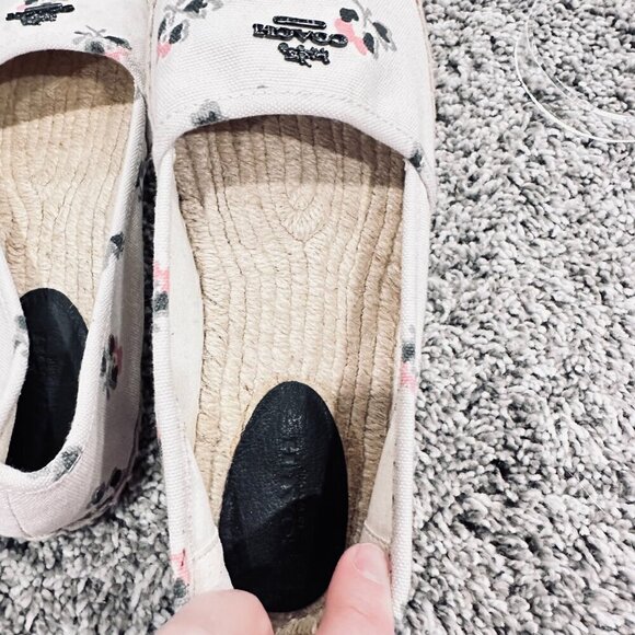 Coach Rhodelle Slip On Espradille Cream Floral Rose Casual Shoe Size 7.5 - Picture 4 of 8